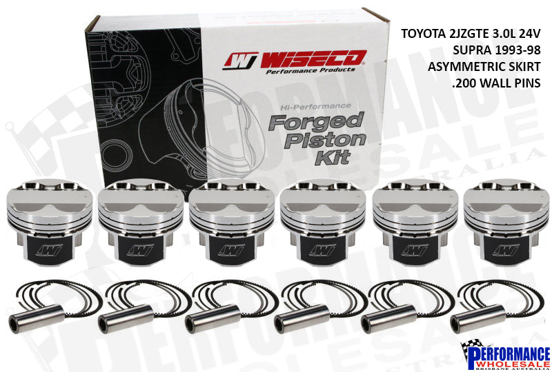 Wiseco Sport Compact Piston and Ring Kit Suit Toyota 2JZGTE 3.0L 24V, 86.5mm Bore