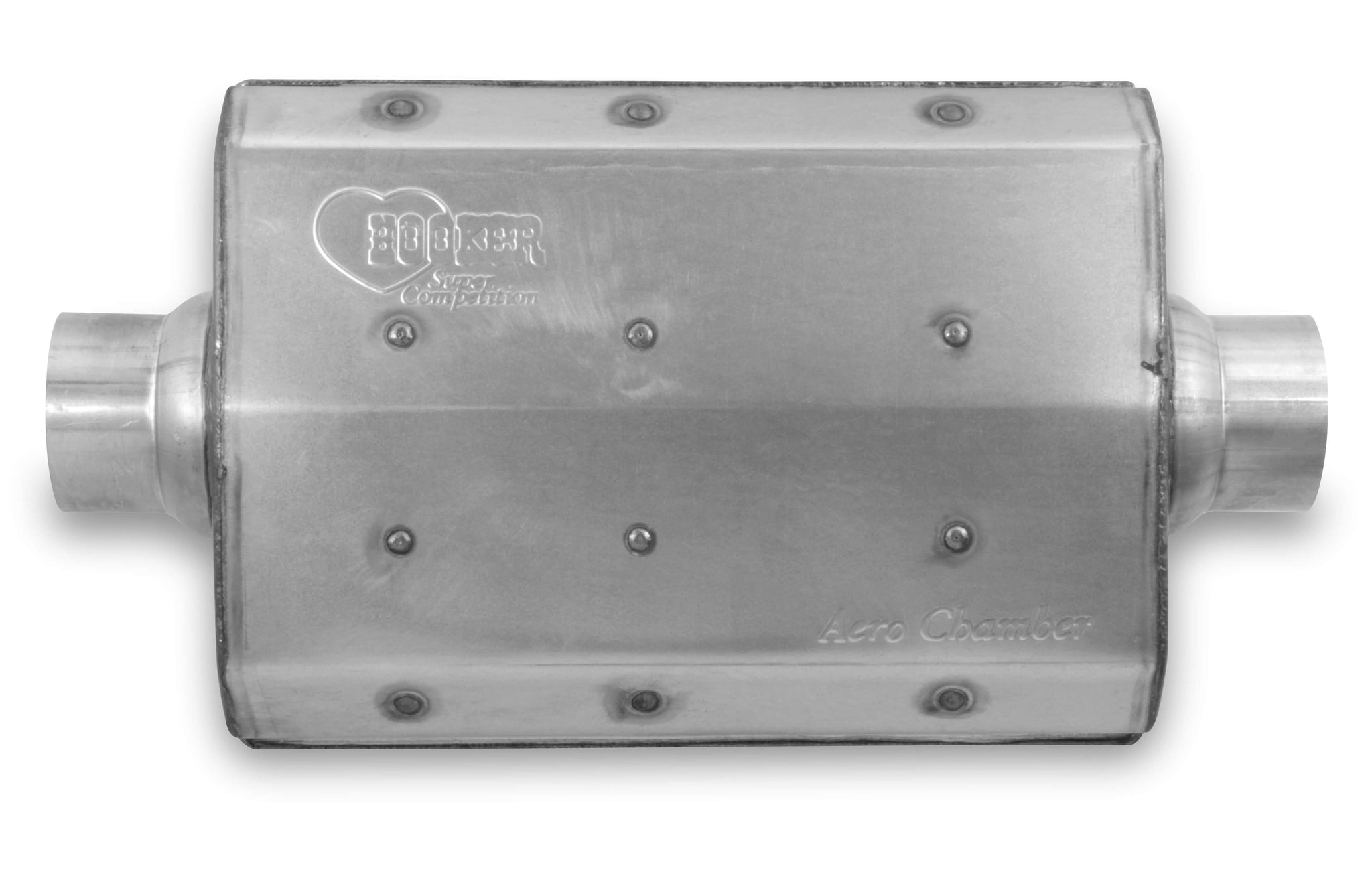 Speedway Motors Welded Chamber Muffler - 3" Offset Inlet/Outlet, 22" Long, Black