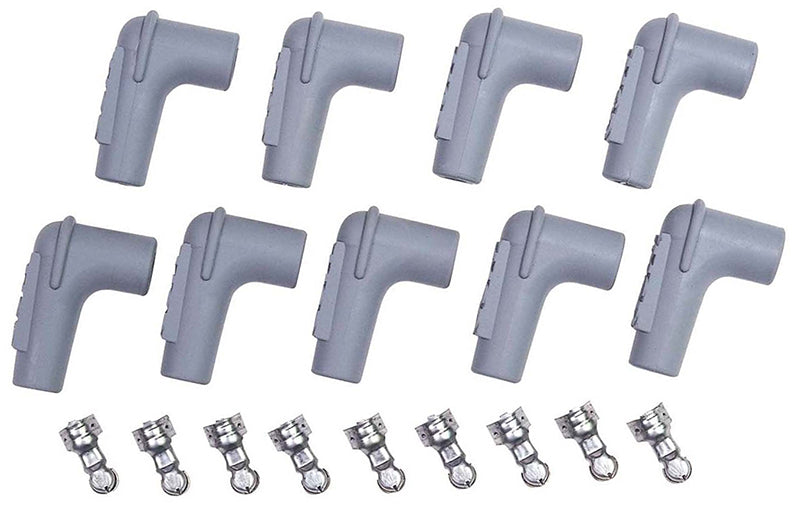 MSD Silicone 90° Spark Plug Boots & Terminals - 9 Pack