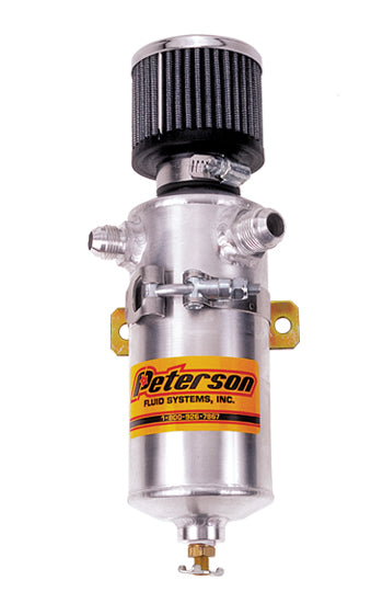 Peterson Aluminium Breather / Catch Can With a -12AN Male and a -8 AN Male Fittings