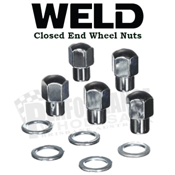 Weld Racing Closed End Wheel Nuts, 7/16-20 Thread, 5 Pack, Suit V-Series, Alumastar, Magnum