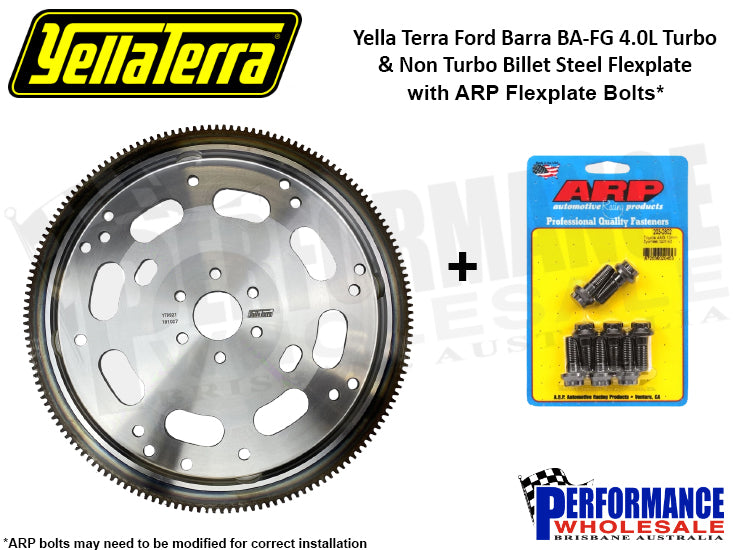 Yella Terra Ford Barra BA-FG 4.0L Turbo & Non Turbo Billet Steel Flexplate